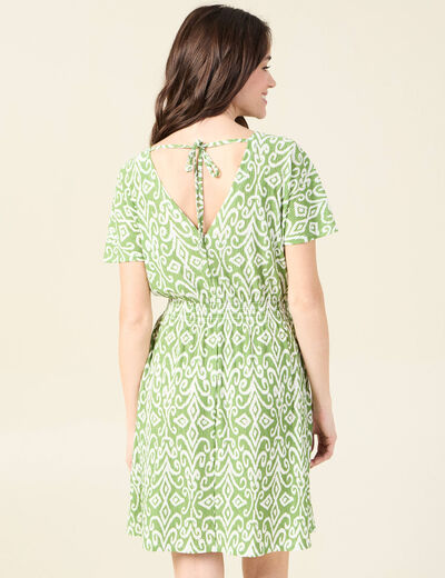 Robe droite fluide vert femme