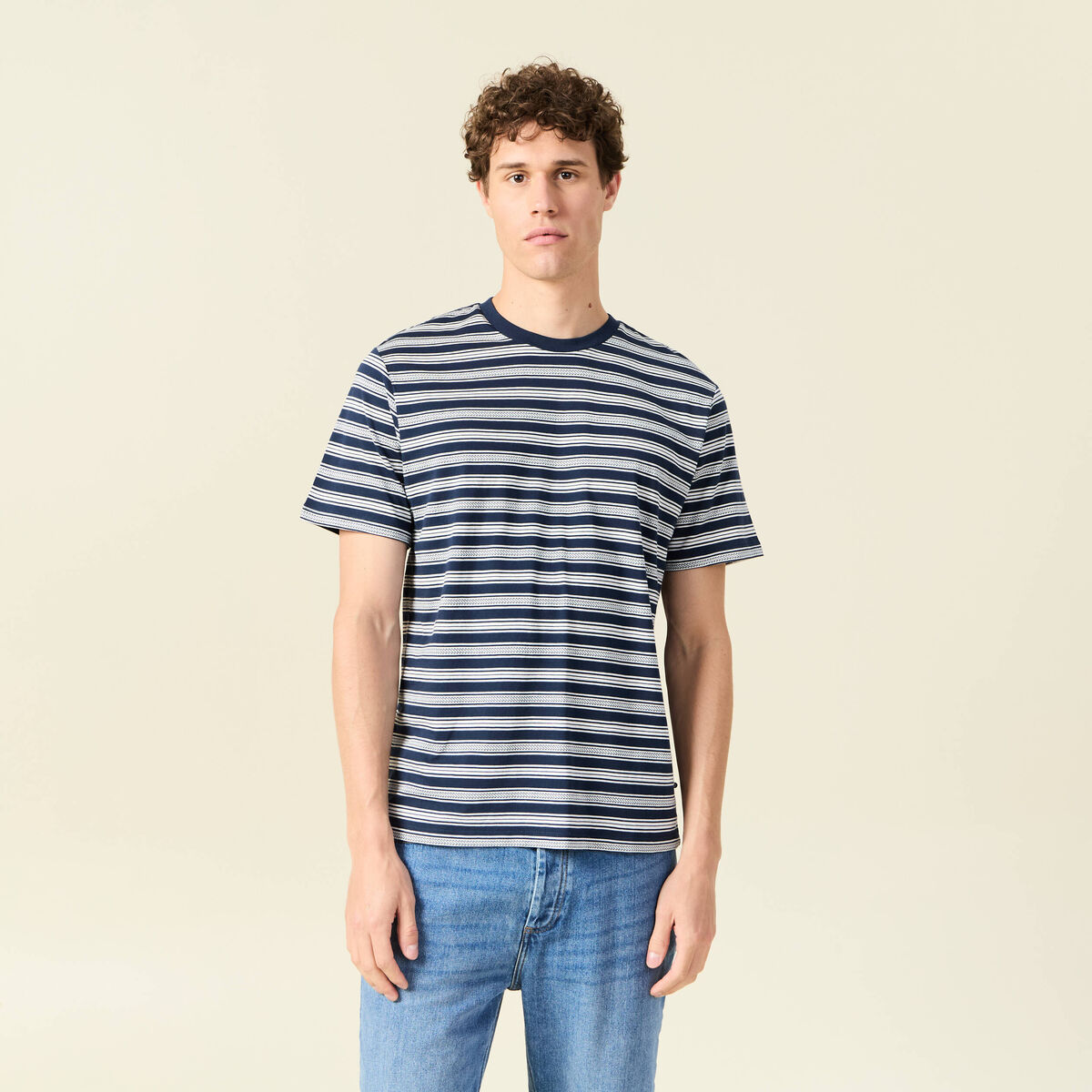 T-shirt manches courtes bleu marine homme