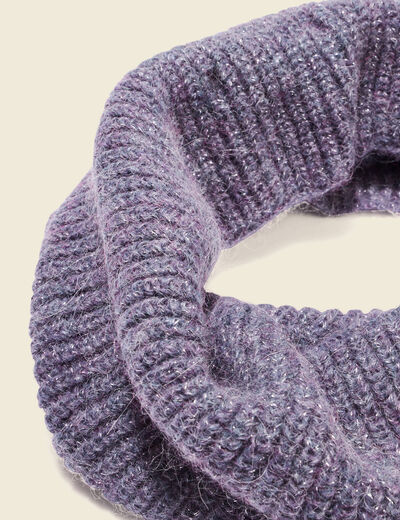 Snood tricoté fabriqué en France gris foncé femme