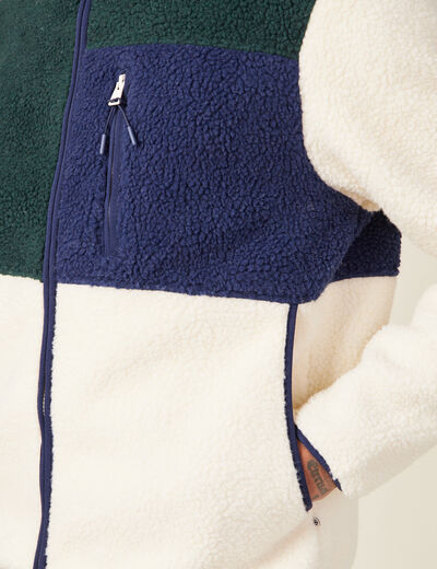Sweat manches longues zippé vert foncé homme