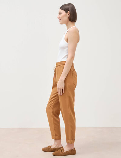Pantalon taille standard marron femme