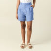 Short droit avec pinces bleu femme