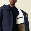 Parka &agrave; capuche bleu marine homme