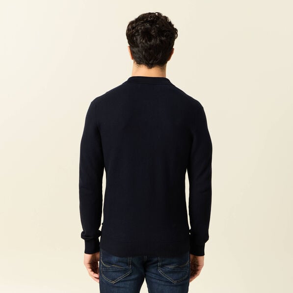 polo manches longues bleu marine homme Polo manches longues bleu marine homme