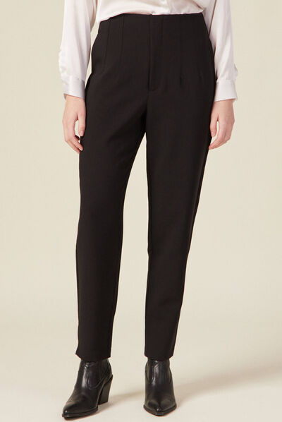 Pantalon cigarette noir femme