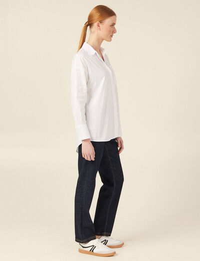 Chemise manches longues blanc femme