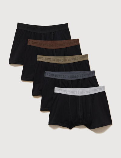 Lot de 5 boxers noir homme