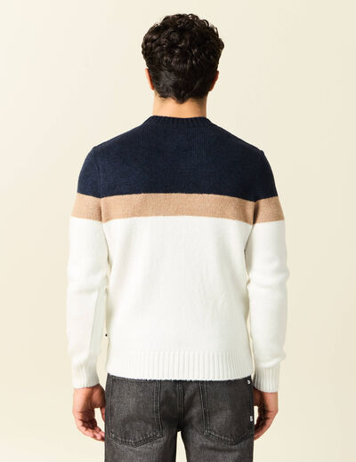 Pull manches longues ecru homme