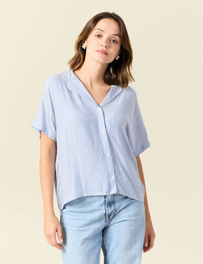 Chemise manches 3/4 ecru femme