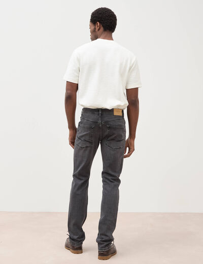 Jeans straight 5 poches denim gris homme