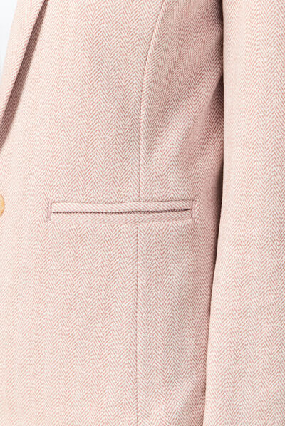 Veste blazer droite rose femme