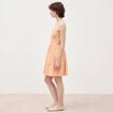 Robe bretelle col c&oelig;ur en coton orange abricot femme
