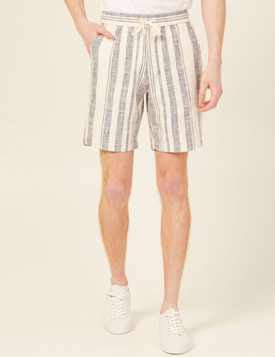 Bermuda large à coulisse ecru homme