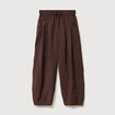 Pantalon loose taille standard marron fonc&eacute; femme