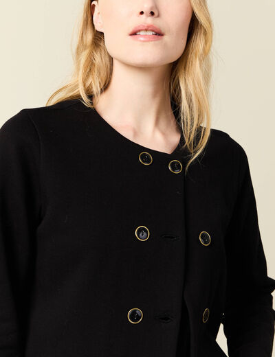 Gilet manches longues noir femme