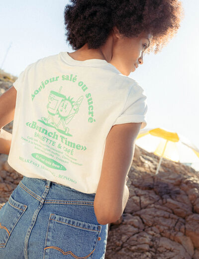 T-shirt éco-responsable ecru femme