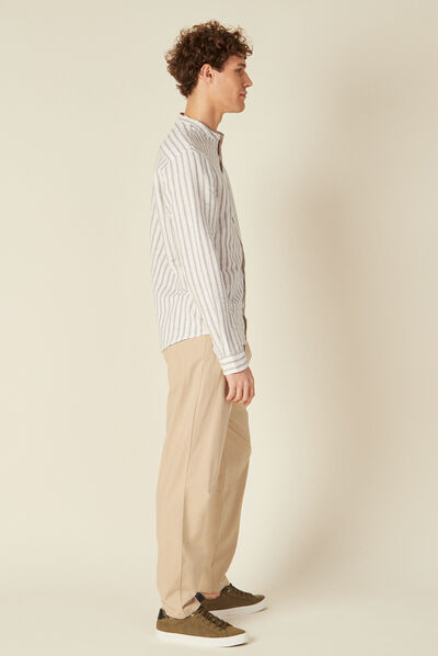 Chemise manches longues ecru homme