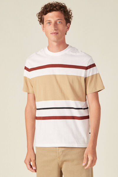 T-shirt manches courtes beige homme