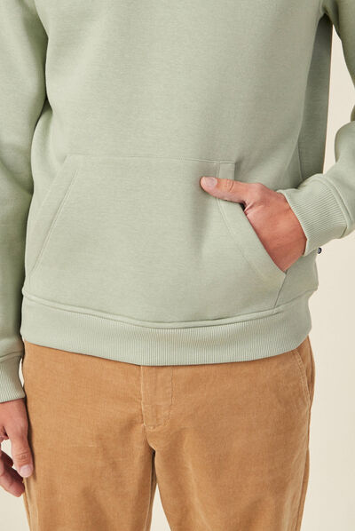 Sweat manches longues vert olive homme
