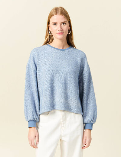 Sweat manches longues bleu clair femme