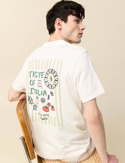 T-shirt manches courtes ecru homme