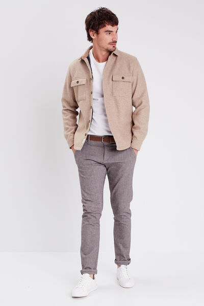 Pantalon chino ceinturé gris foncé homme