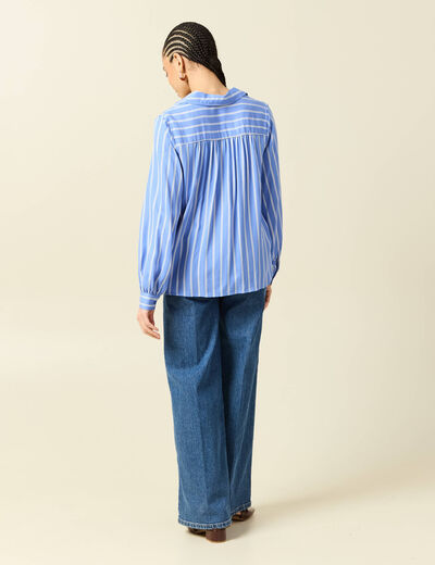 Blouse manches longues denim baby bleu femme