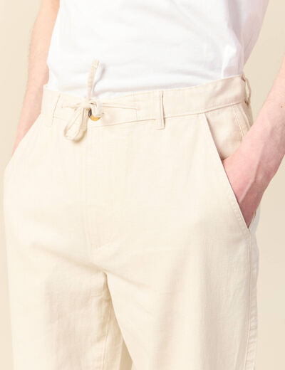 Pantalon chino droit beige homme