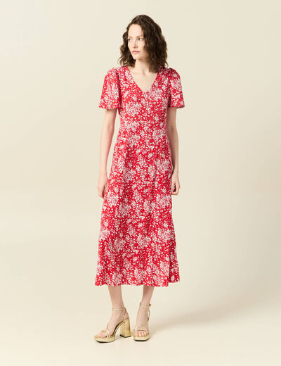 Robe longue éco-responsable rouge femme