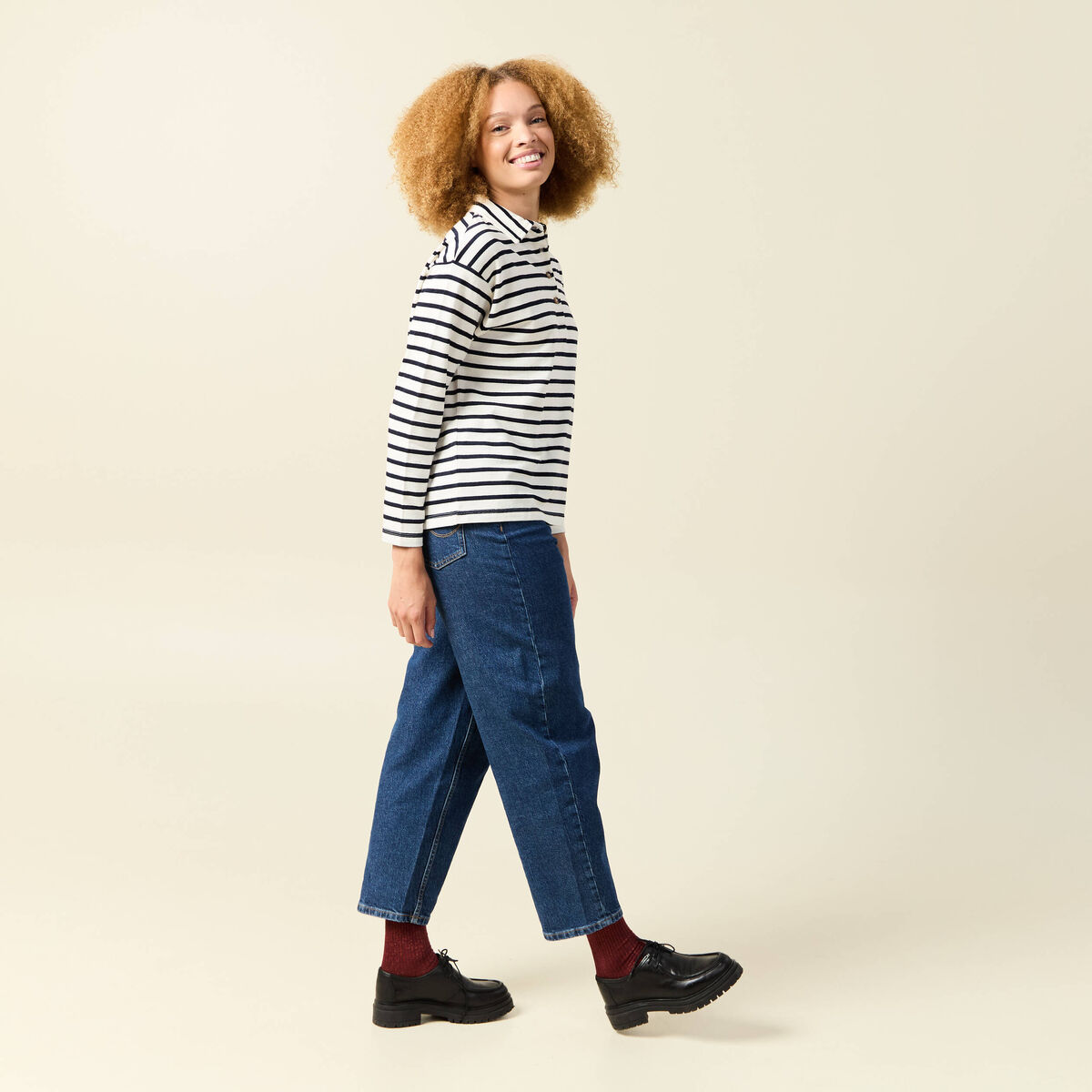 T-shirt manches longues ecru femme