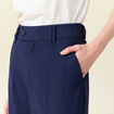 Pantalon city large à pinces bleu marine femme