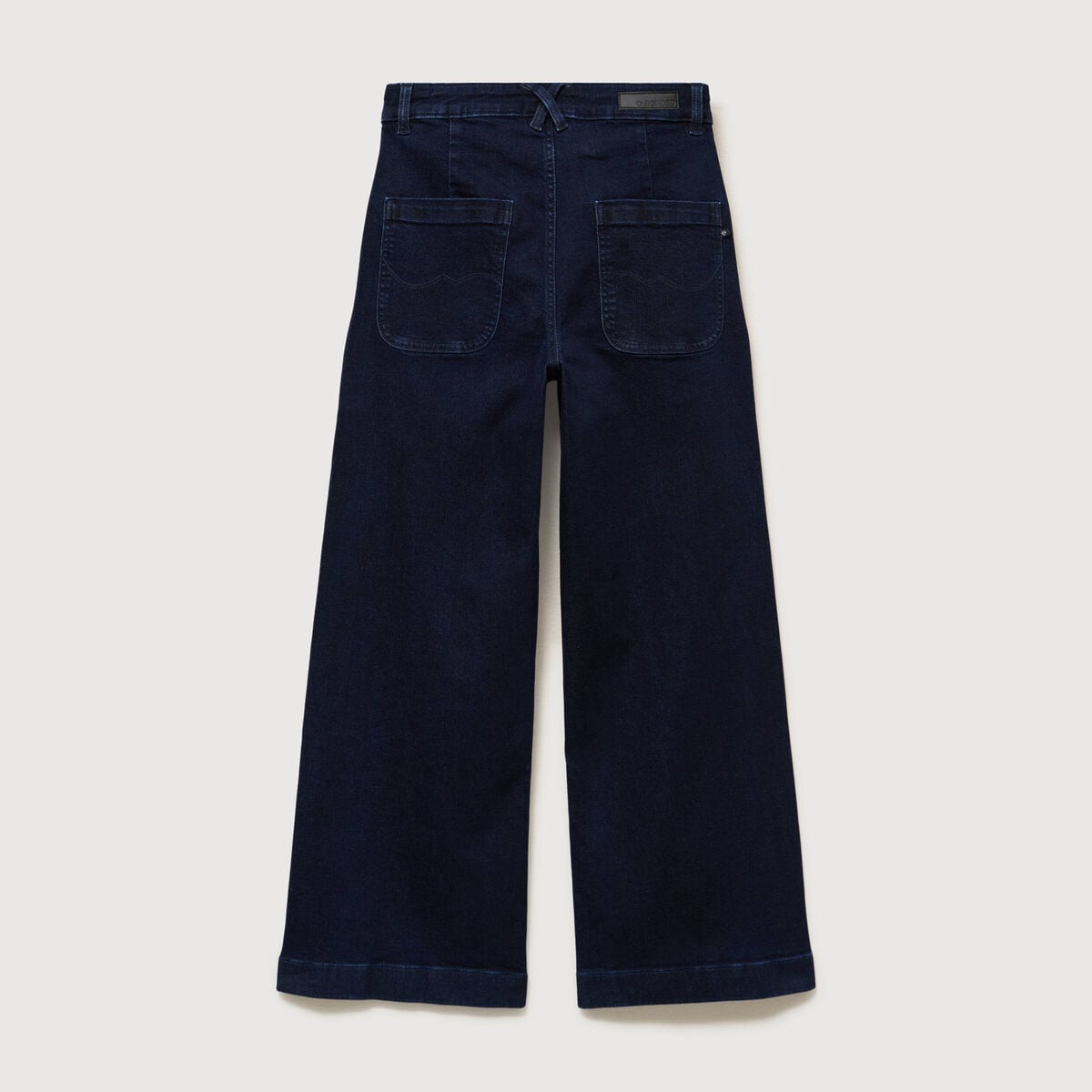 Jeans large taille haute denim brut rinse femme
