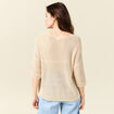 Pull col en V éco-responsable creme femme
