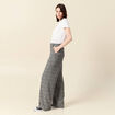 Pantalon large à pinces noir femme