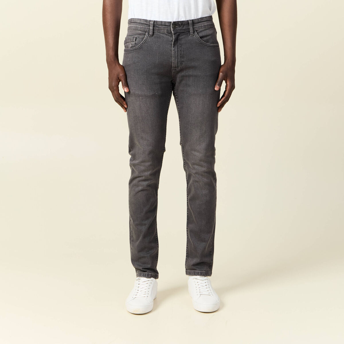 Jeans slim éco-responsable denim gris homme