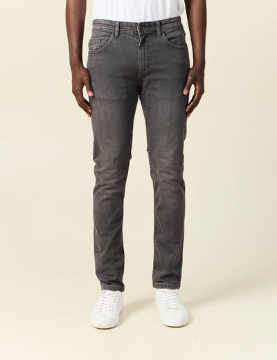 Jeans slim éco-responsable denim gris homme