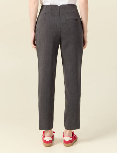 Pantalon cigarette gris femme
