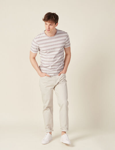 T-shirt manches courtes marron cognac homme