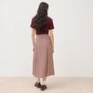 Jupe longue &eacute;vas&eacute;e fluide violet femme