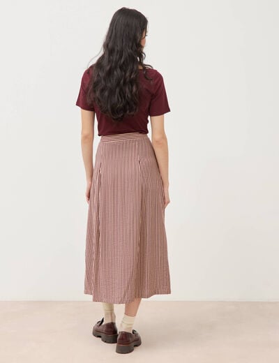 Jupe longue &eacute;vas&eacute;e fluide violet femme