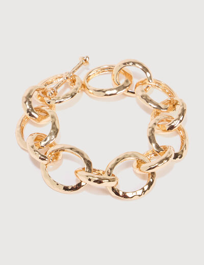 Bracelet avec cha&icirc;ne couleur or femme