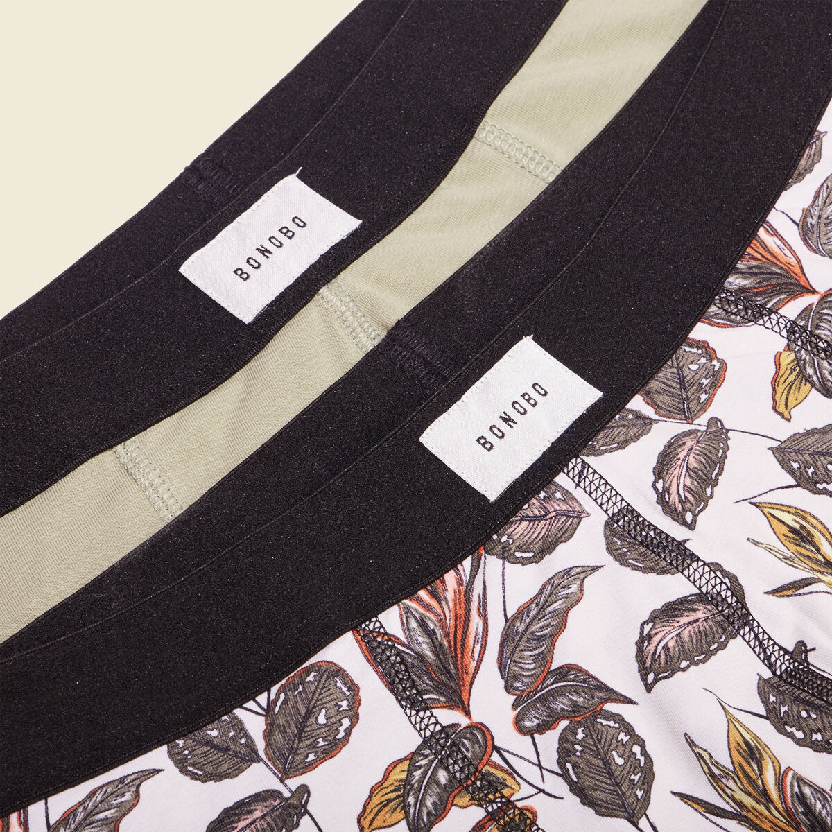 Lot 2 boxers vert kaki homme