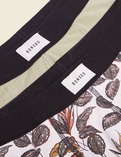 Lot 2 boxers vert kaki homme