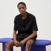 Chemise boyfriend en coton noir homme