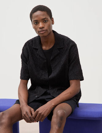 Chemise boyfriend en coton noir homme