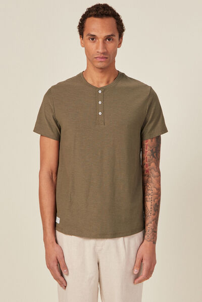 T-shirt éco-responsable vert kaki homme