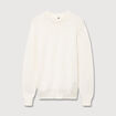 Pull col rond manches longues en coton ecru homme