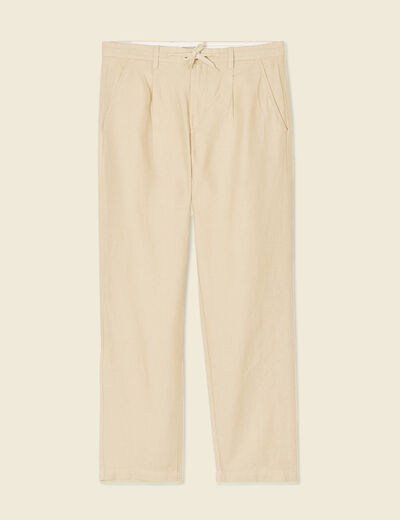 Pantalon chino straight beige homme