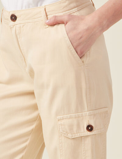 Pantalon éco-responsable creme femme