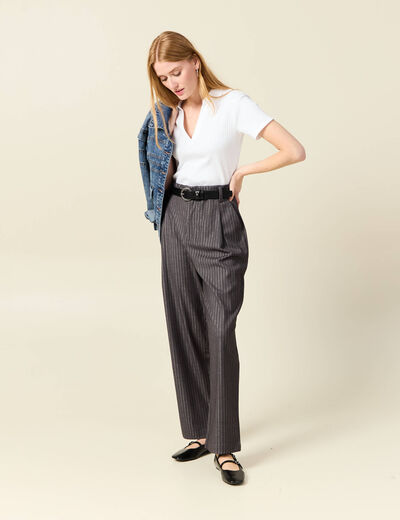 Polo manches courtes blanc femme